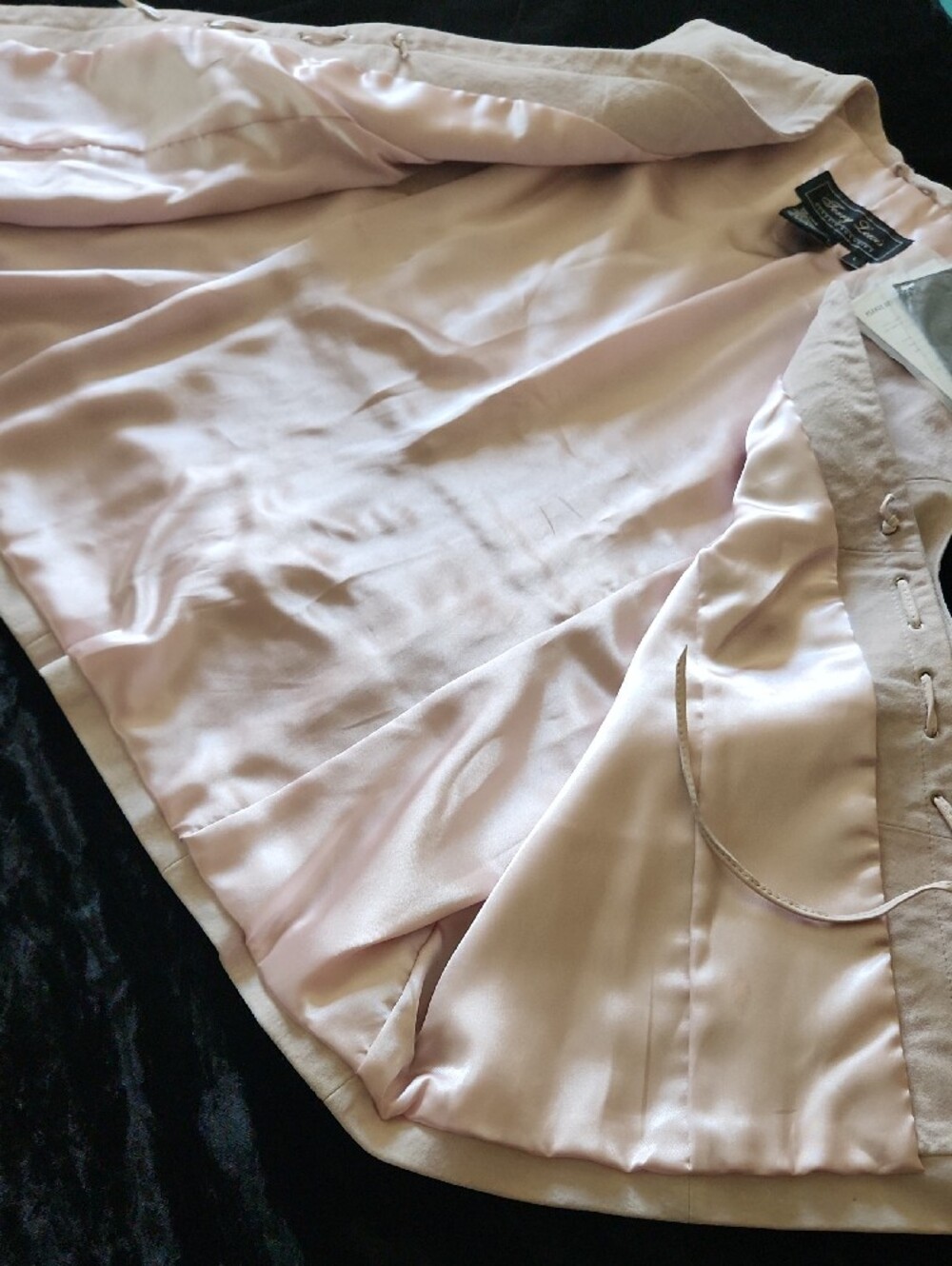 Real Suede Vest In Powder Pink - Picture 2 of 7
